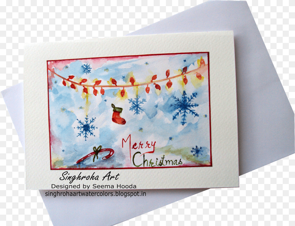 Merry Christmas Snowflakes Card Christmas Day, Envelope, Greeting Card, Mail, Business Card Free Png