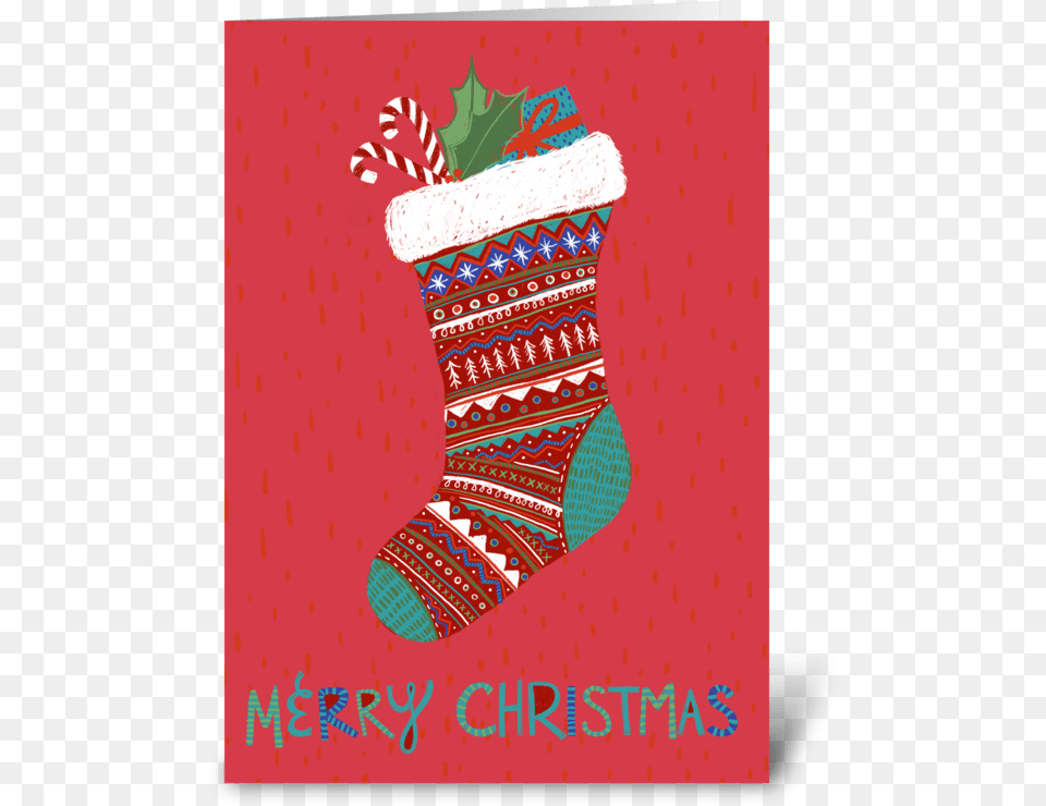 Merry Christmas Stocking Greeting Card Vegetable Farfalle, Clothing, Gift, Hosiery, Christmas Decorations Free Png Download