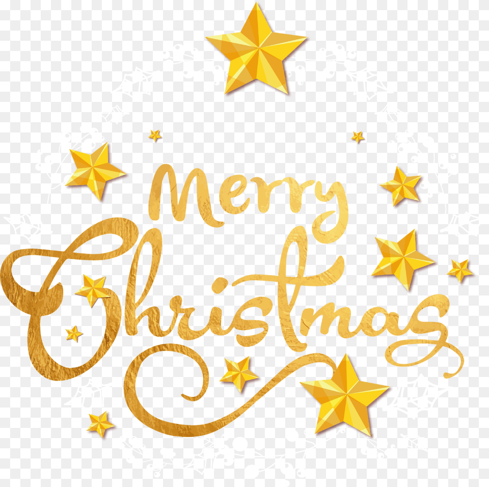 Merry Christmas Text Symbol, Star Symbol Free Transparent Png