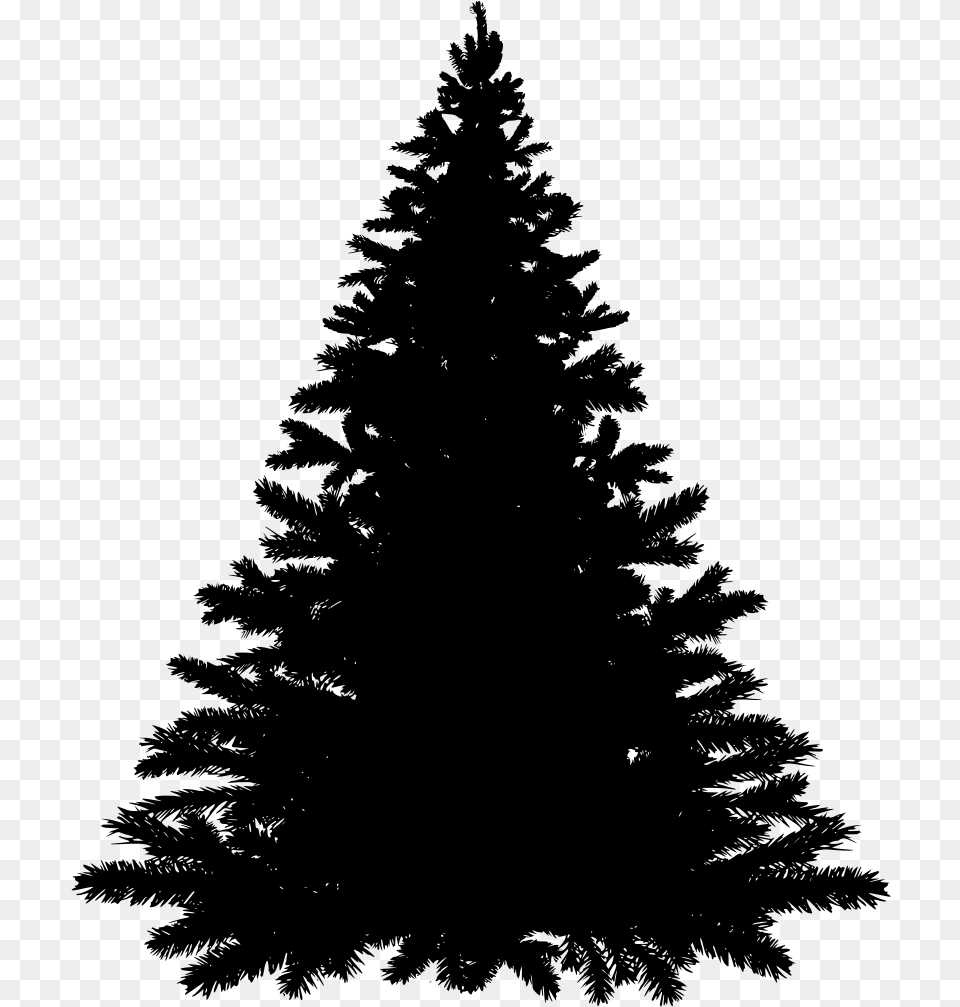 Merry Christmas Tree, Gray Png Image