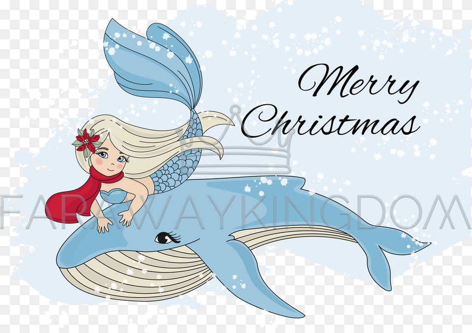 Merry Christmas Vacation Mermaid Vector Illustration Set Vector Graphics, Book, Publication, Comics, Head Free Png Download