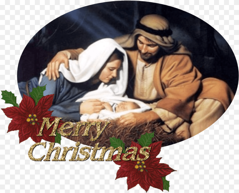 Merry Christmas With Joseph And Mary, Publication, Book, Plant, Leaf Free Png