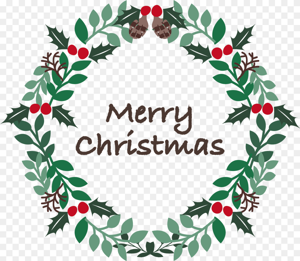 Merry Christmas Wreath, Plant Free Png