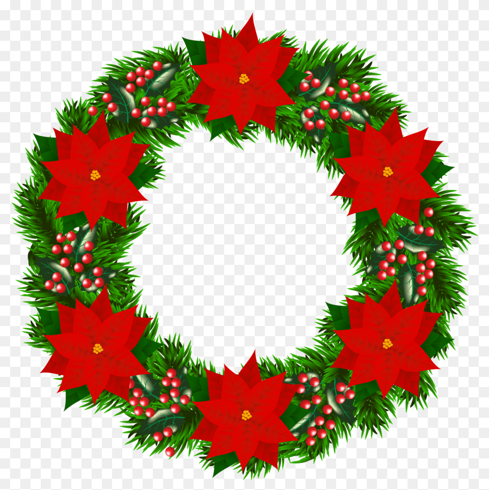 Merry Christmas Wreath Clipart, Plant Png Image