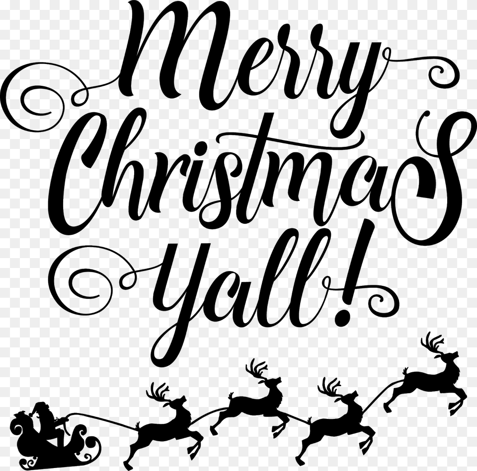 Merry Christmas Yall Clipart, Gray Free Transparent Png