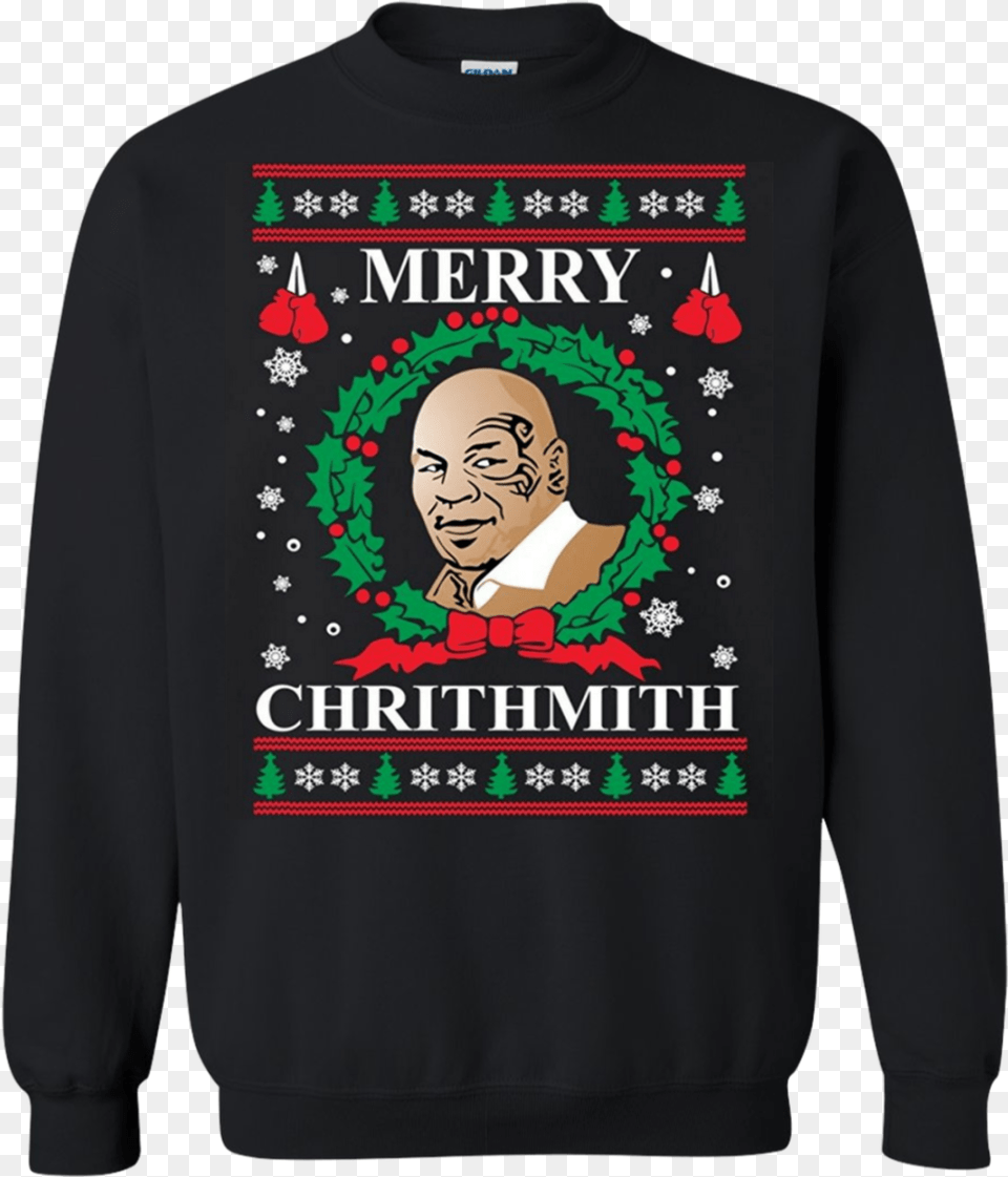 Merry Chrithmith Ugly Christmas Sweater Parody Mike Mike Tyson Merry Chrithmith Sweater, Sweatshirt, Knitwear, Hoodie, Clothing Png Image