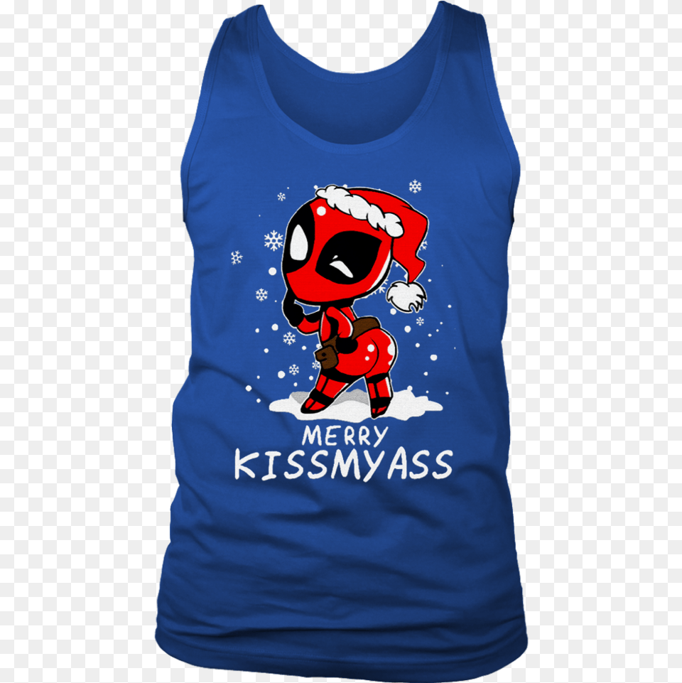 Merry Kiss My Ass Sexy Santa Deadpool Christmas Shirts T Shirt, Baby, Person, Clothing, Tank Top Png