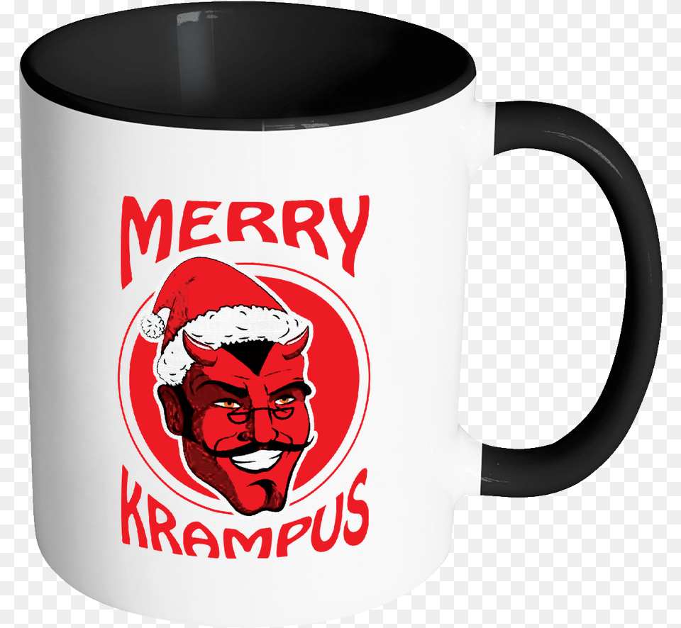 Merry Krampus Ugly Christmas Sweater 11oz Accent Coffee If You Don T Sacrifice For What You Want What You Want, Cup, Baby, Person, Face Png