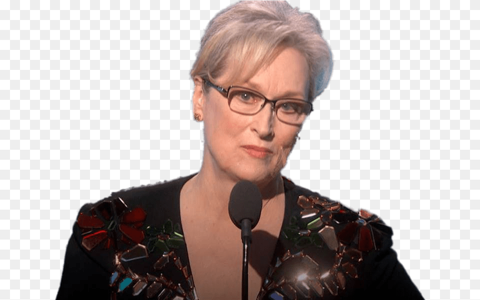 Meryl Streep Giving Speech Meryl Streep Globes, Woman, People, Microphone, Female Png