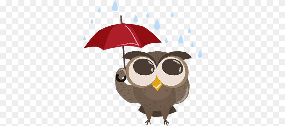 Message Clipart Cute Owl Owl With Umbrella Clipart, Canopy Png Image