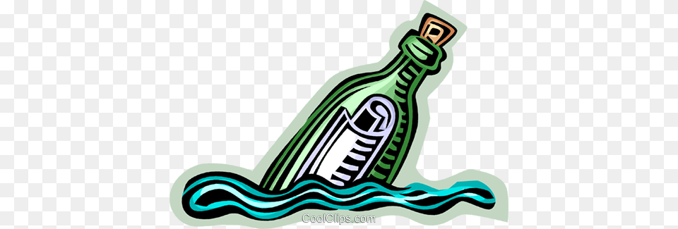 Message In A Bottle Royalty Vector Clip Art Illustration, Smoke Pipe, Alcohol, Beverage, Liquor Free Png Download