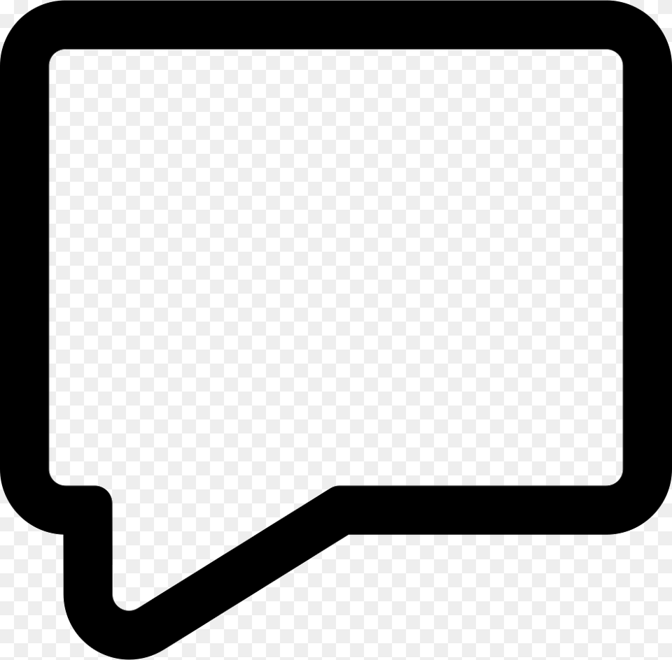 Message Rectangular Empty Outlined Speech Bubble Icon Free, White Board Png Image