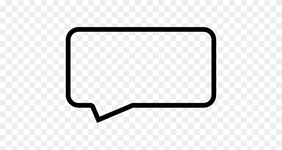 Message Speech Bubble Outline Of Rectangular Shape Icon, Gray Free Png