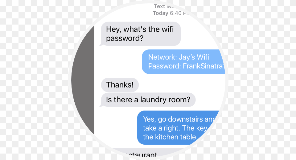 Messages From Airbnb Guest Circle, Text, Disk Png Image