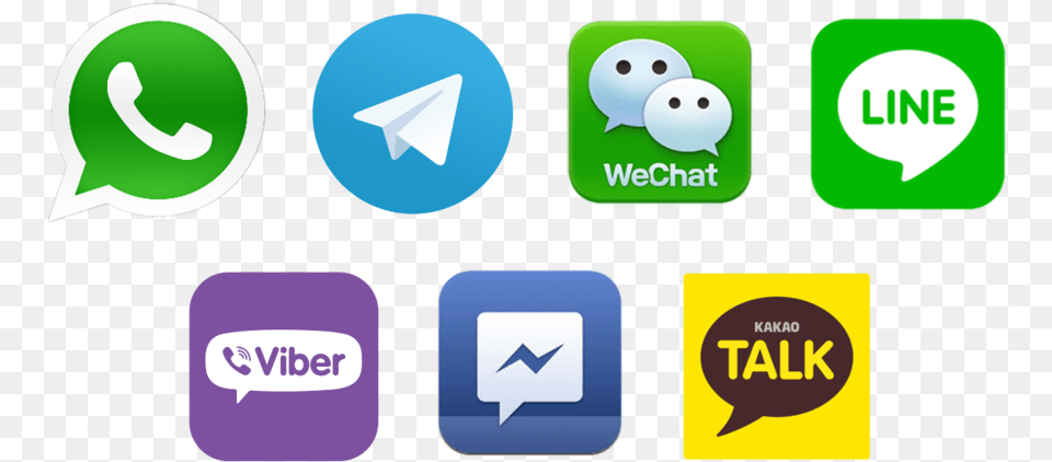 Messenger Logos Whatsapp Telegram Viber Wechat, Text Png Image