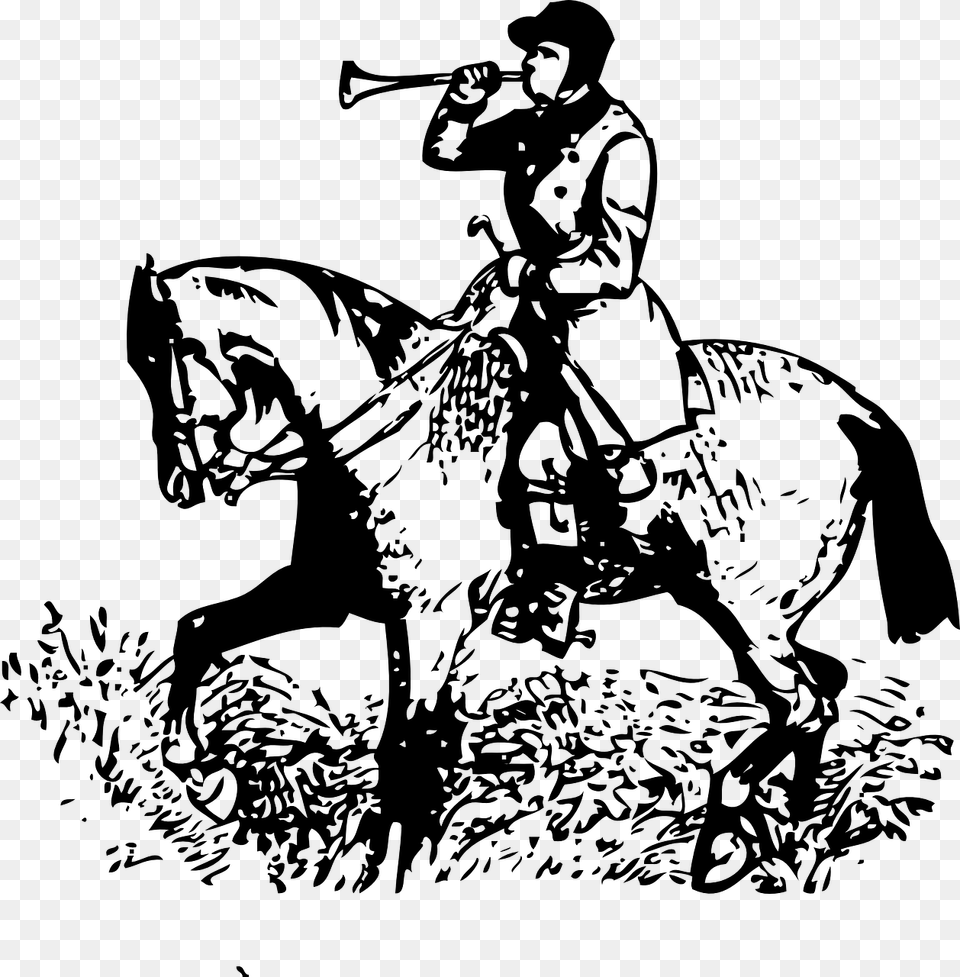 Messenger On A Horse, Gray Png