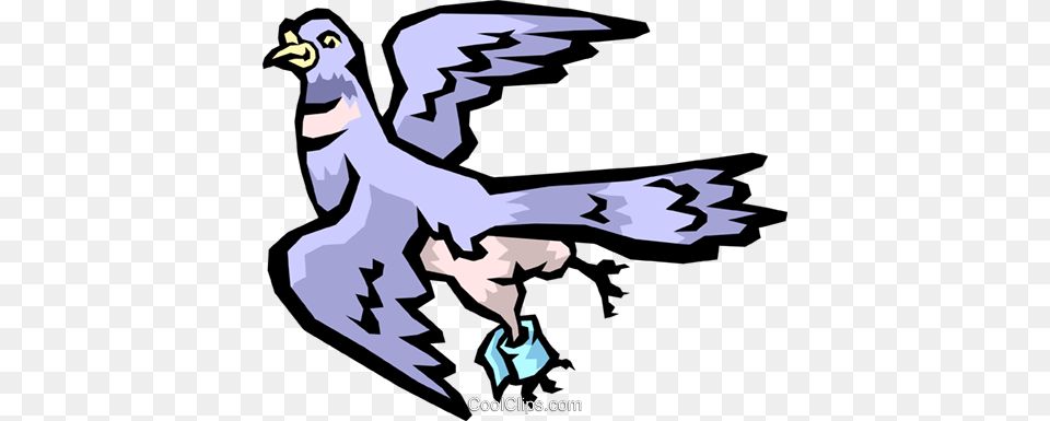 Messenger Pigeon Royalty Vector Clip Art Illustration, Animal, Bird, Jay, Aircraft Free Png Download
