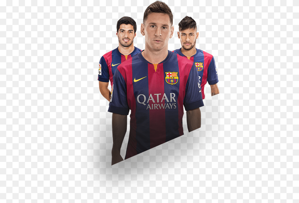 Messi Suarez And Neymar Messi Vs Ronaldo, Clothing, People, Person, Shirt Png