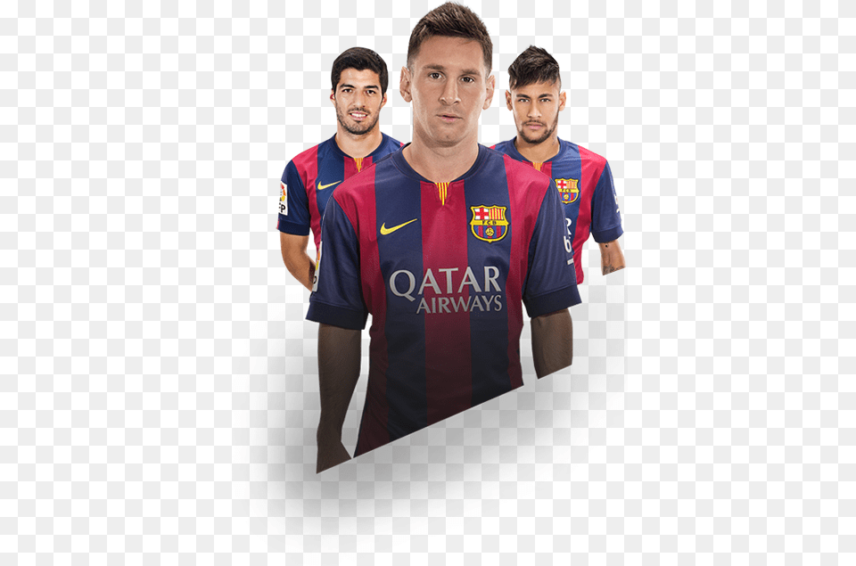 Messi Suarez Neymar Fc Barcelona Messi Vs Cristiano, Clothing, Shirt, T-shirt, People Free Transparent Png