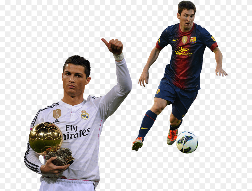 Messironaldo U2013 Einssat Messi Transparent, Adult, Man, Football, Person Free Png Download
