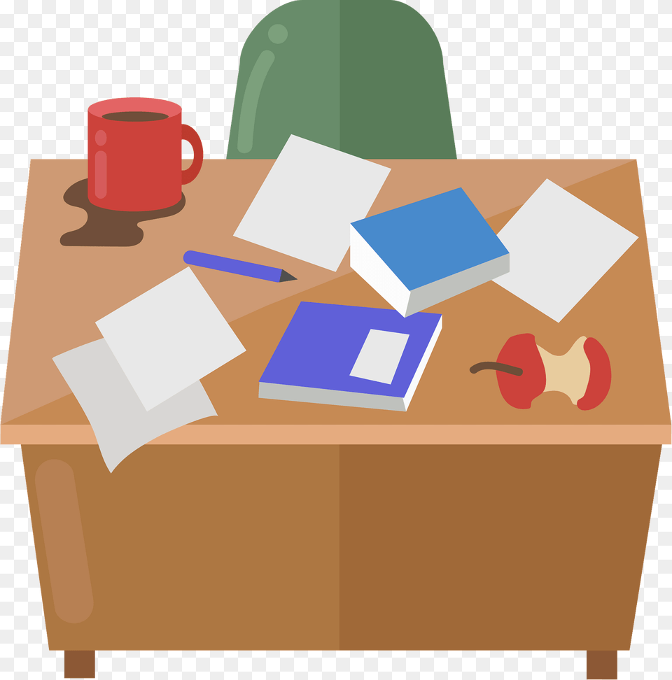 Messy Desk Clipart, Cup, Furniture, Table, Box Free Png Download