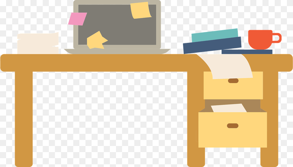 Messy Desk Clipart, Furniture, Table, Computer, Electronics Free Transparent Png