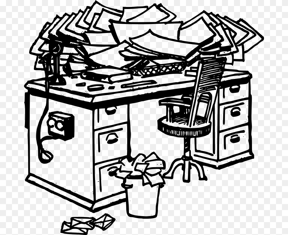Messy Desk Clipart Clip Art, Gray Free Png Download