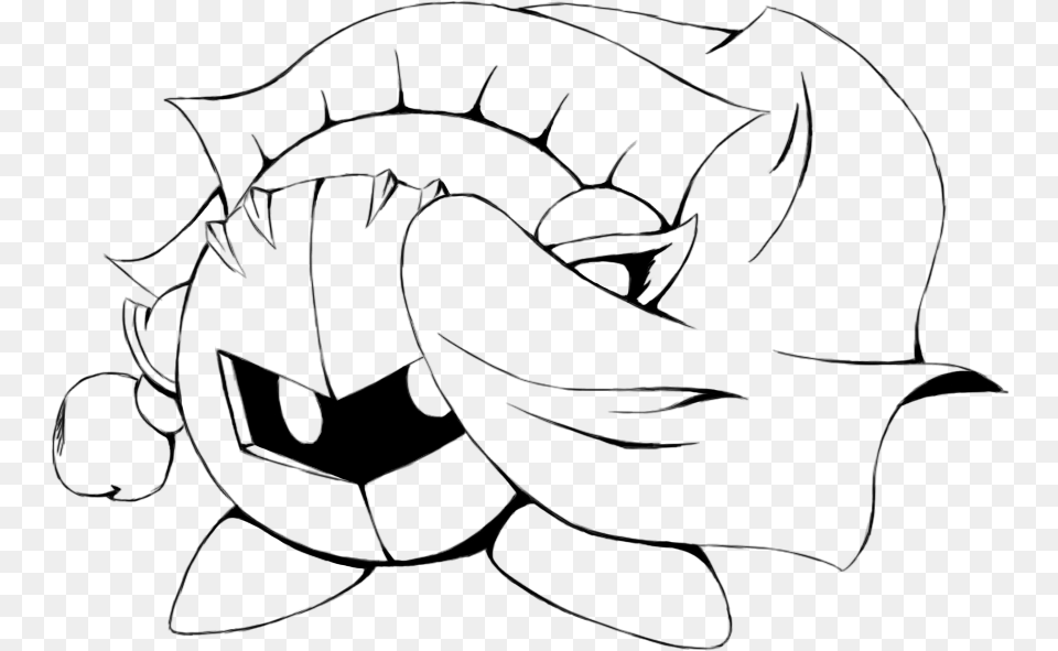 Meta Knight Lineart, Gray Png Image