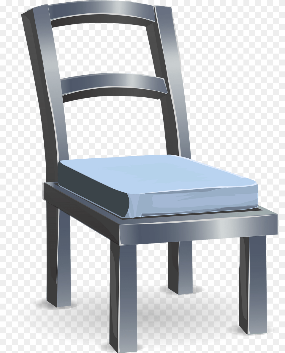 Metal Blue Chair Clipart, Furniture Png Image
