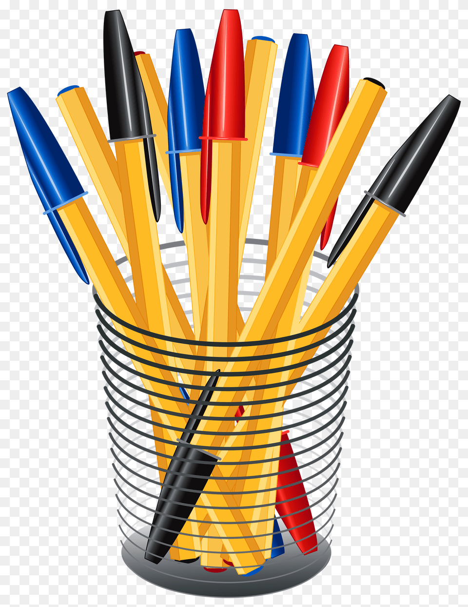 Metal Cup With Pens Clip Art, Pencil Free Transparent Png