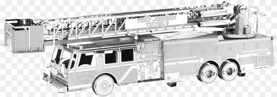 Metal Earth Fire Engine 3d Laser Cut 3d Metal Model Crane Truck, Transportation, Vehicle, Machine, Wheel Png
