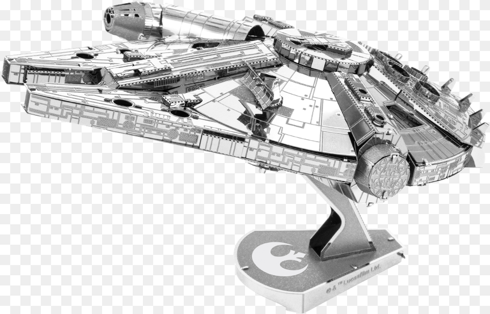 Metal Earth Iconx Metal Earth 3d Model Kits Millennium Falcon, Aircraft, Spaceship, Transportation, Vehicle Png Image