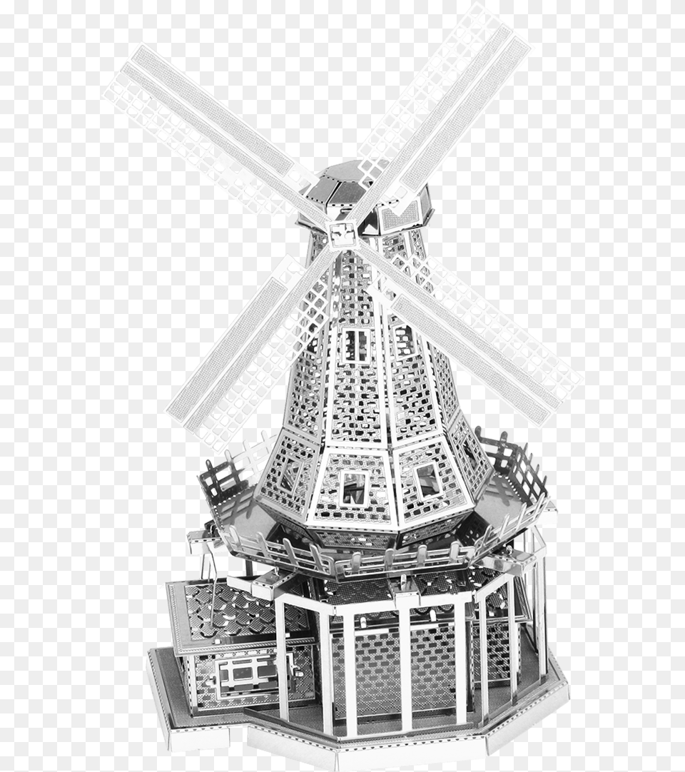 Metal Earth Windmill Metal Earth Molen, Architecture, Building, Outdoors, Engine Free Png Download