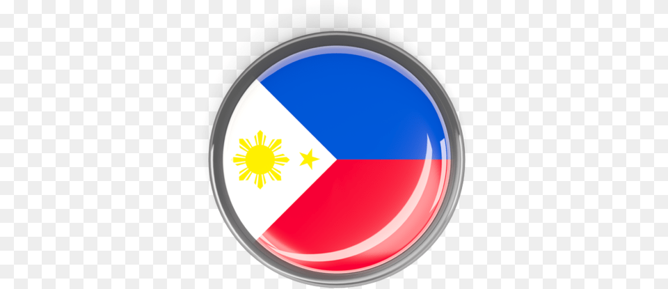 Metal Framed Round Button, Flag Png