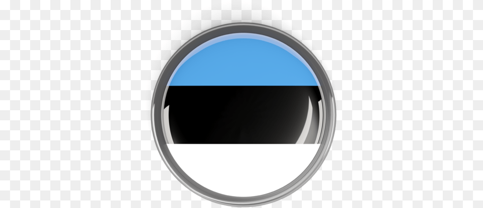 Metal Framed Round Button Circles With Lines Flag Of Estonia, Photography, Disk, Window Free Png Download