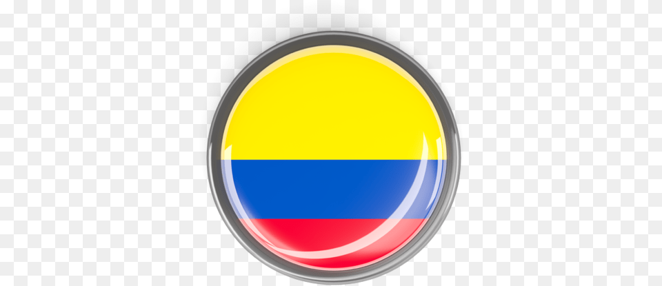 Metal Framed Round Button Colombian Circle Flag, Sphere, Logo, Disk Free Png