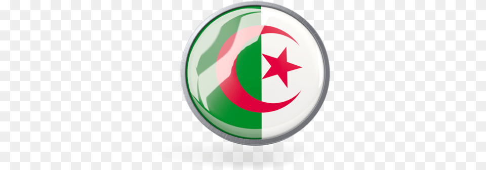 Metal Framed Round Icon Algeria Flag Circle, Logo, Symbol Free Transparent Png