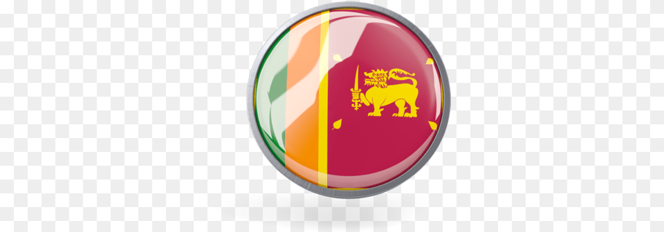 Metal Framed Round Icon Sri Lanka Flag, Badge, Logo, Symbol, Disk Png