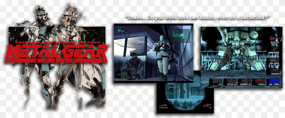 Metal Gear Solid, Person, Art, Collage, Book Png Image