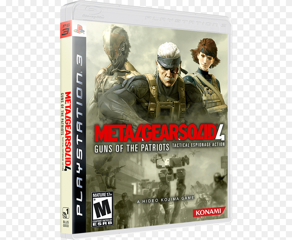 Metal Gear Solid 4 Guns Of The Patriots Metal Gear Solid, Advertisement, Adult, Poster, Person Free Png Download