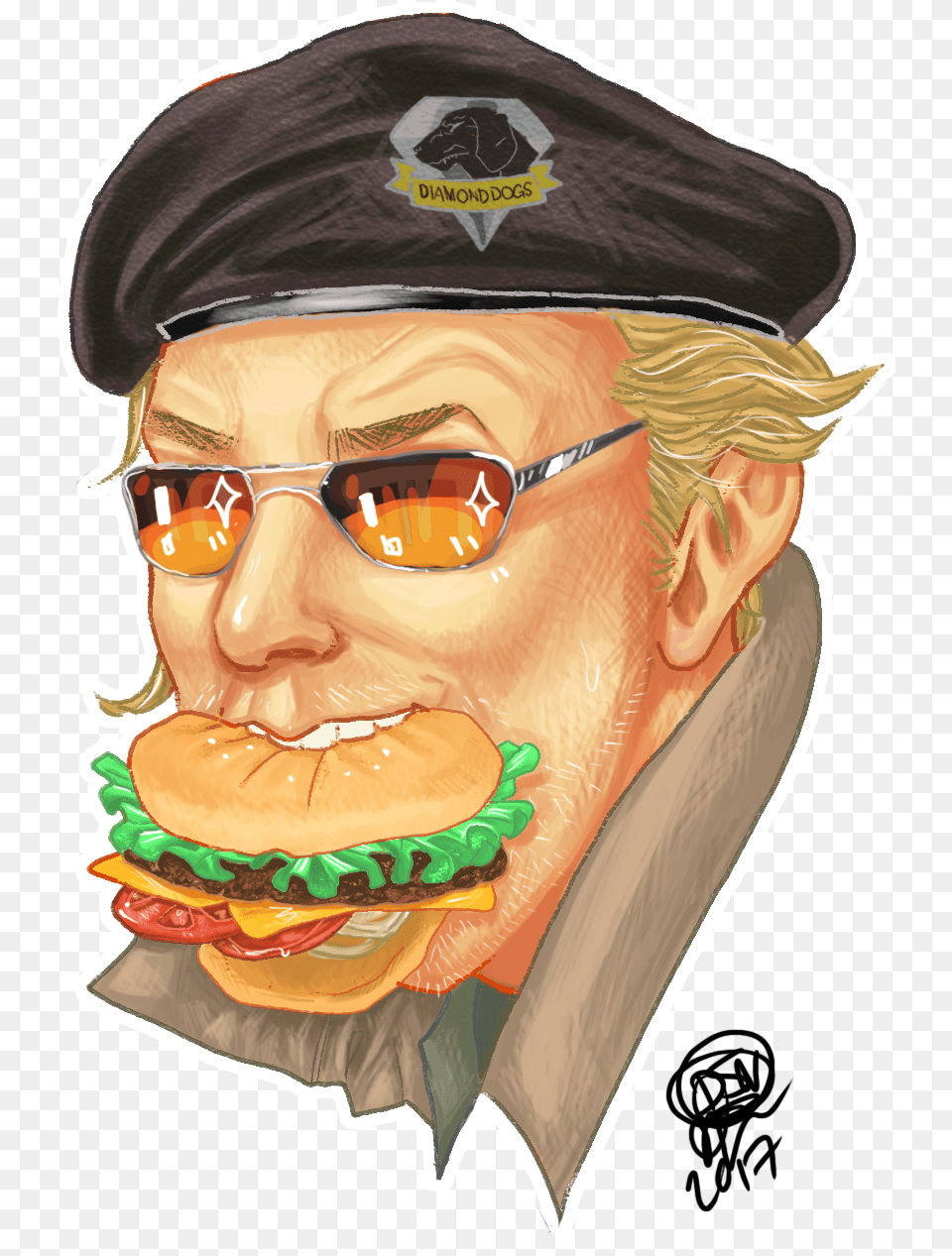 Metal Gear Solid Millers Maxi Buns, Burger, Food, Adult, Male Free Png