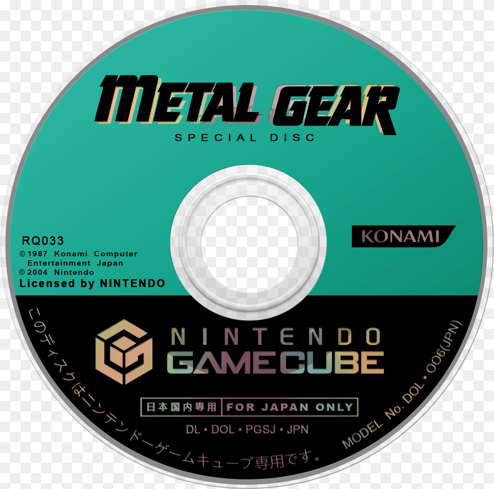 Metal Gear Twin Snakes Gamecube Disc, Disk, Dvd Free Png