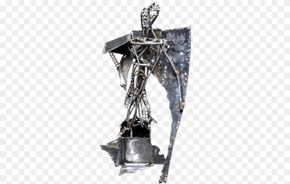 Metal Iron Sculpture Oneiric Angel With Broken Wing Bronze Sculpture, Adult, Bride, Female, Person Free Png