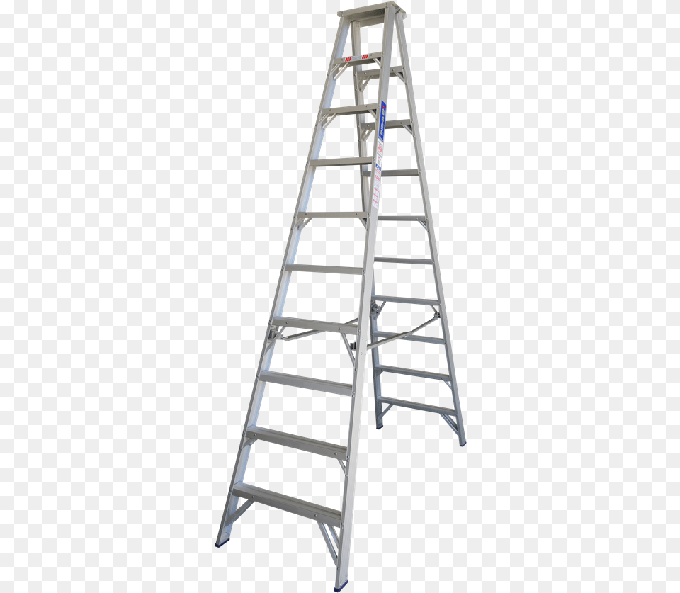 Metal Ladder Graphic Transparent Stock Indalex Double Sided Aluminium 10 Step Ladder, Architecture, Building, House, Housing Png