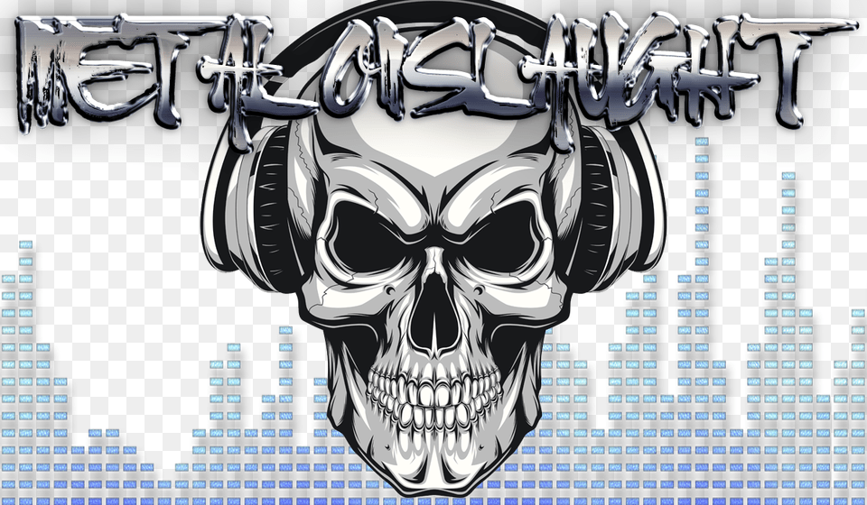 Metal Onslaught Radio Skull Headphone Vector, Art, Person, Accessories, Graphics Png