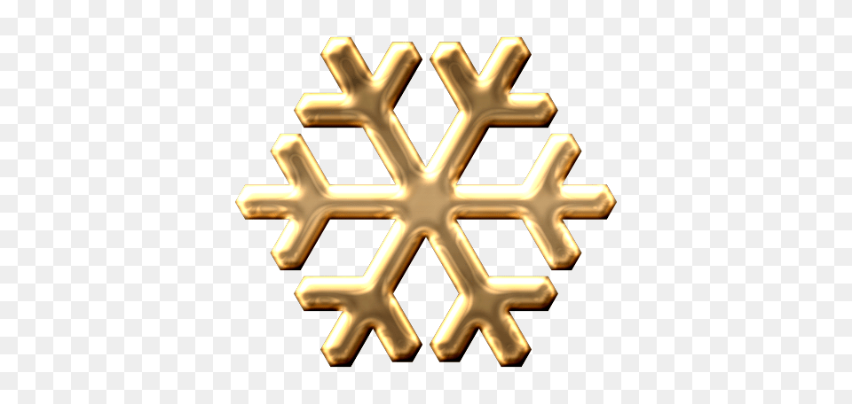 Metal Snowflake, Nature, Outdoors, Cross, Gold Png Image