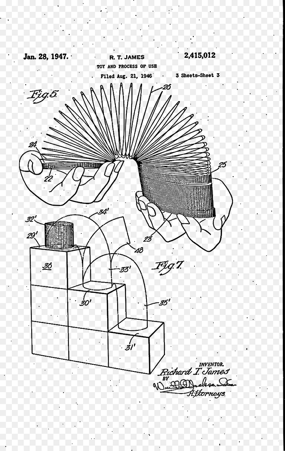 Metal Toy That Goes Down Stairs Clip Arts Slinky Patent, Gray Free Png