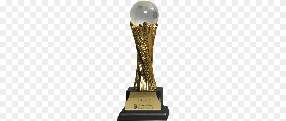 Metal Trophy With Crystal Globe Crystal And Metal Trophies Png Image