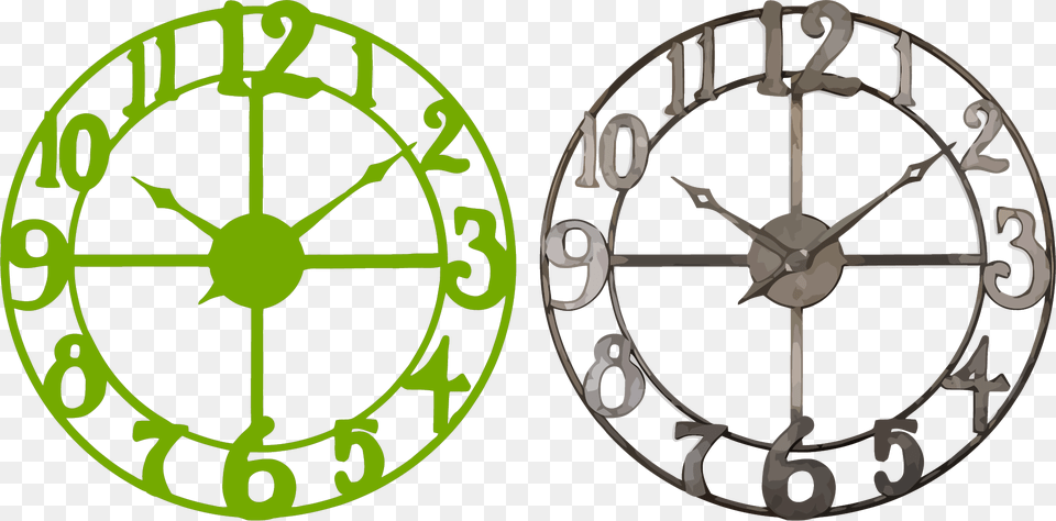 Metal Wall Clock, Analog Clock, Chandelier, Lamp, Wall Clock Free Png