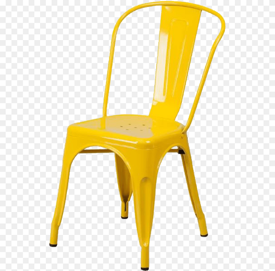 Metal Yellow Chair Outdoor Yellow Chair, Furniture Free Png Download